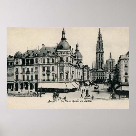 Antwerpen Antwerpen Suikerrui 1900 Poster (Voorkant)