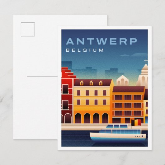 Antwerpen België Aquarel Reizen Briefkaart (Voorkant / Achterkant)