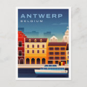 Antwerpen België Aquarel Reizen Briefkaart (Voorkant)