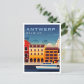 Antwerpen België Aquarel Reizen Briefkaart (Staand voorkant)