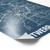 Antwerpen - België blauwdruk van de stadskaart Foto Afdruk (Hoek)