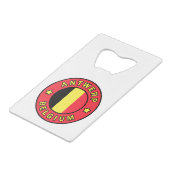 Antwerpen België Creditkaart Flessenopener (Voorkant Gekanteld)