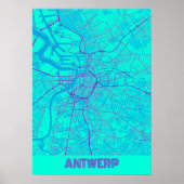 Antwerpen - België - kaart van de stad Galaxy Poster (Voorkant)