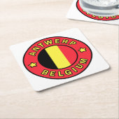 Antwerpen België Kartonnen Onderzetters (Schuin)