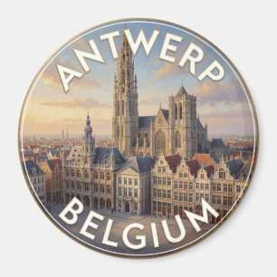 Antwerpen België Kathedraal en Historisch Plein Magneet