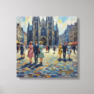 Antwerpen België Kathedraalplein Huisdecoratie Canvas Afdruk