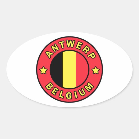 Antwerpen België Ovale Sticker (Voorkant)