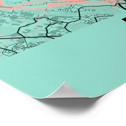 Antwerpen - België Peony City Map Poster (Hoek)