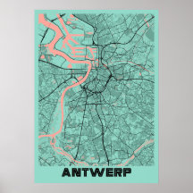 Antwerpen - België Peony City Map
