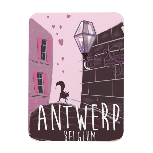 Antwerpen, België Reisposter Magneet (Verticaal)