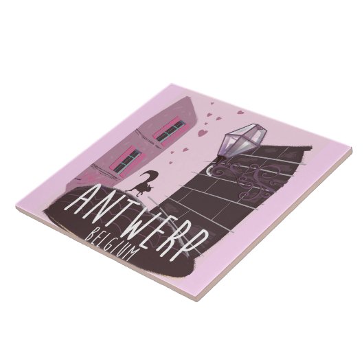 Antwerpen, België Reisposter Tegeltje (Zijkant)