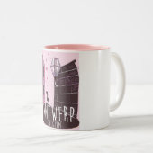 Antwerpen, België Reisposter Tweekleurige Koffiemok (Voorkant rechts)