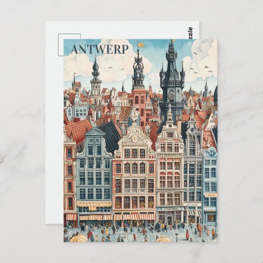Antwerpen België Reizen Briefkaart (Voorkant / Achterkant)