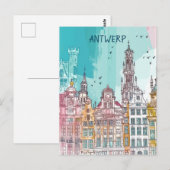 Antwerpen België Reizen Briefkaart (Voorkant / Achterkant)