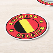 Antwerpen België Ronde Kartonnen Onderzetter (Gebogen)