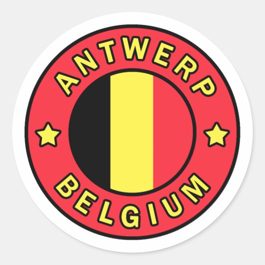 Antwerpen België Ronde Sticker (Voorkant)