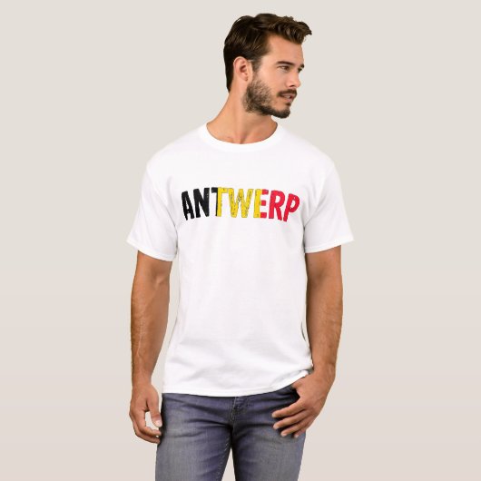 Antwerpen België T-shirt (Voorkant volledig)