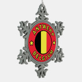 Antwerpen België Tin Sneeuwvlok Ornament (Links)