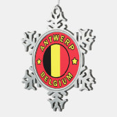 Antwerpen België Tin Sneeuwvlok Ornament (Rechts)