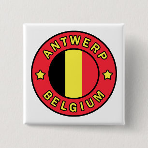 Antwerpen België Vierkante Button 5,1 Cm