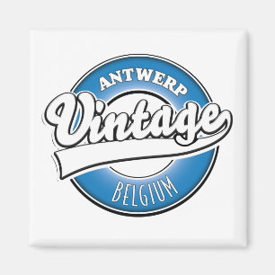 Antwerpen België vintage logo ansichtkaart Magneet