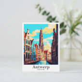 Antwerpen België Vintage reisportret Briefkaart (Staand voorkant)