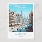Antwerpen België Vintage Travel Briefkaart (Voorkant)