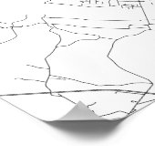 Antwerpen, België (zwart op wit) Poster (Hoek)