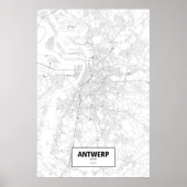 Antwerpen, België (zwart op wit) Poster (Voorkant)