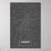 Antwerpen, België (zwart wit) Poster (Voorkant)