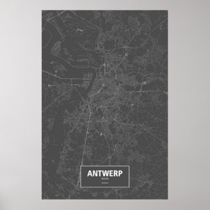 Antwerpen, België (zwart wit) Poster