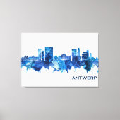 Antwerpen Belgium Skyline Blue Canvas Afdruk (Voorkant)