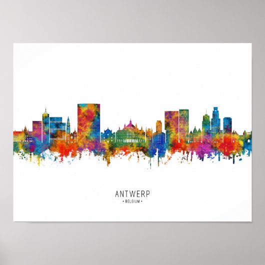 Antwerpen Belgium Skyline Poster (Voorkant)