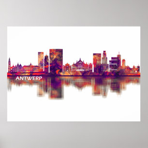 Antwerpen Belgium Skyline Poster