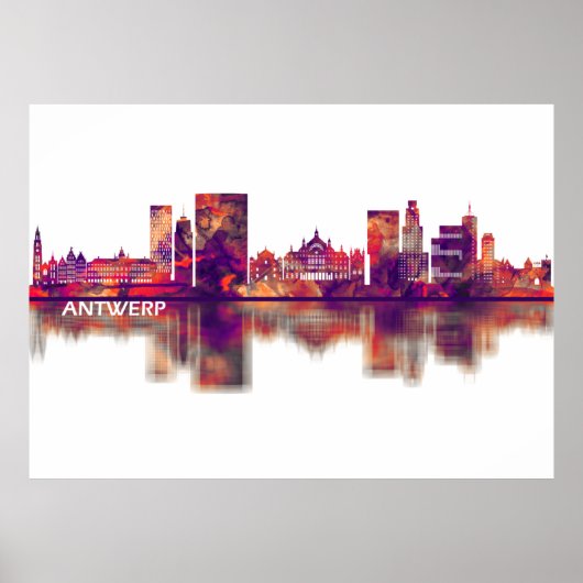 Antwerpen Belgium Skyline Poster (Voorkant)
