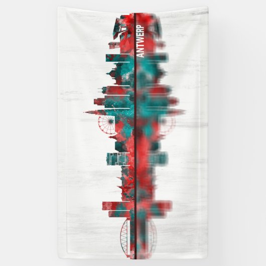 Antwerpen Belgium Skyline Spandoek (Verticaal)