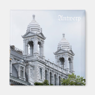 Antwerpen-Centraal station op een grijze dag Magneet