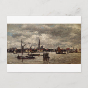 Antwerpen, de Schelde door Eugene Boudin Briefkaart