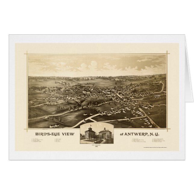 Antwerpen, NY Panoramic Map - 1888 (Voorkant Horizontaal)