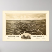Antwerpen, NY Panoramic Map - 1888 Poster (Voorkant)