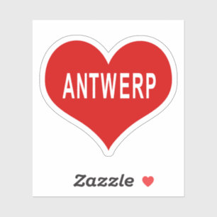 ANTWERPEN Rode Liefde Hart Vinyl Sticker
