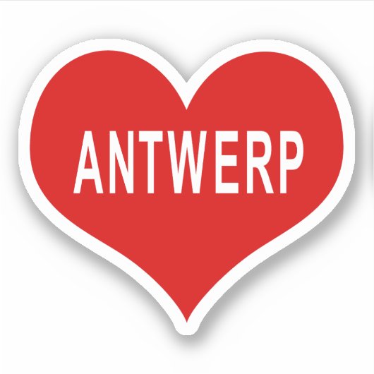 ANTWERPEN Rode Liefde Hart Vinyl Sticker (Voorkant)