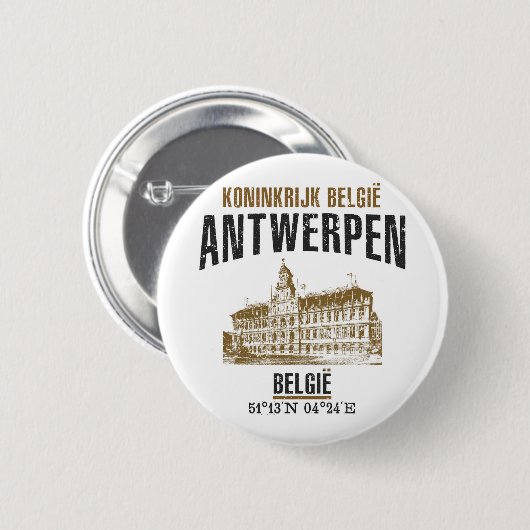 Antwerpen Ronde Button 5,7 Cm (Voorkant /achterkant)