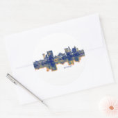 Antwerpen Skyline Ronde Sticker (Envelop)