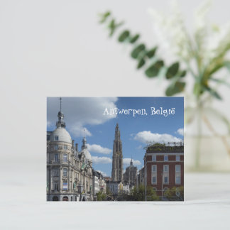 Antwerpen stadsgezicht België vanaf Steenplein Feestdagenkaart
