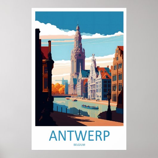 Antwerpen Vintage Reisposter Ski Nationaal Park Poster (Voorkant)