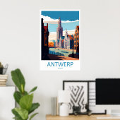Antwerpen Vintage Reisposter Ski Nationaal Park Poster (Thuiskantoor)