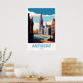 Antwerpen Vintage Reisposter Ski Nationaal Park Poster (Keuken)