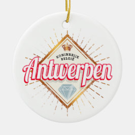 Antwerpen Vlaanderen België Retro Souvenir Keramisch Ornament