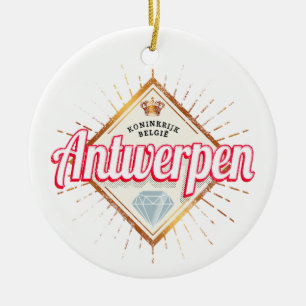 Antwerpen Vlaanderen België Retro  Souvenir Keramisch Ornament